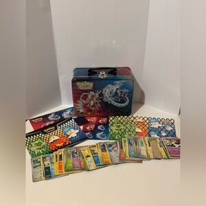 Pokemon Trading Card Tin with Red and Blue Design